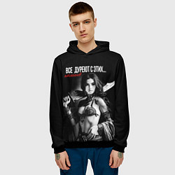 Толстовка-худи мужская Все дуреют с этих ятаганов, цвет: 3D-черный — фото 2