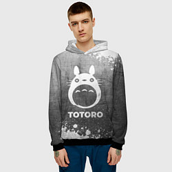 Толстовка-худи мужская Totoro - grey gradient, цвет: 3D-черный — фото 2