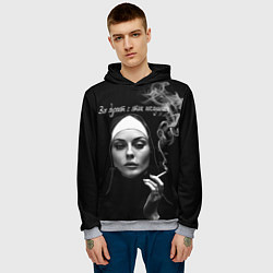 Толстовка-худи мужская Все дуреют с этих послушниц, цвет: 3D-меланж — фото 2