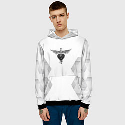 Толстовка-худи мужская Bon Jovi white poly, цвет: 3D-черный — фото 2