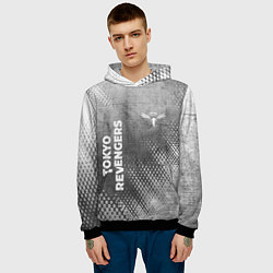 Толстовка-худи мужская Tokyo Revengers - grey gradient вертикально, цвет: 3D-черный — фото 2