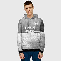 Толстовка-худи мужская Linkin Park 2024 - grey gradient посередине, цвет: 3D-черный — фото 2