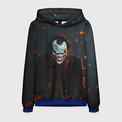 Толстовка-худи мужская Джокер оранжевые искры, цвет: 3D-синий