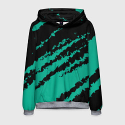 Толстовка-худи мужская The color is black and turquoise, цвет: 3D-меланж