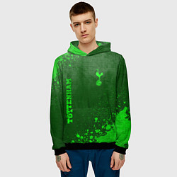 Толстовка-худи мужская Tottenham - green gradient вертикально, цвет: 3D-черный — фото 2