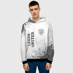 Толстовка-худи мужская Leeds United - white gradient вертикально, цвет: 3D-черный — фото 2