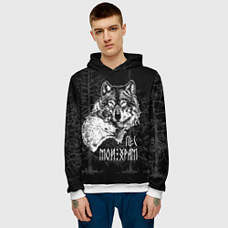 Толстовка-худи мужская Лес - мой храм, цвет: 3D-белый — фото 2