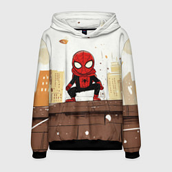 Толстовка-худи мужская Мини человек-паук, цвет: 3D-черный