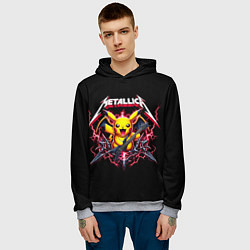 Толстовка-худи мужская Metallica - cool Pikachu, цвет: 3D-меланж — фото 2