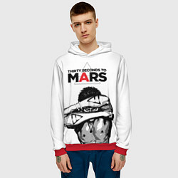 Толстовка-худи мужская 30 Seconds to Mars - poster, цвет: 3D-красный — фото 2