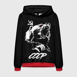 Толстовка-худи мужская Суровый медведь из СССР, цвет: 3D-красный