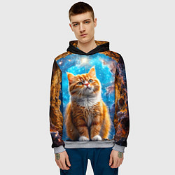Толстовка-худи мужская Манчкин в космосе, цвет: 3D-меланж — фото 2