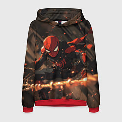 Толстовка-худи мужская Человек паук скользит, цвет: 3D-красный