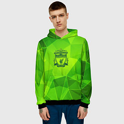 Толстовка-худи мужская Liverpool green poly, цвет: 3D-черный — фото 2