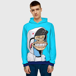 Толстовка-худи мужская NFT ape in the hood, цвет: 3D-синий — фото 2