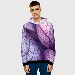 Толстовка-худи мужская Прожилки экзотического растения, цвет: 3D-черный — фото 2