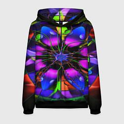 Мужская толстовка Неоновая психоделика лепестки