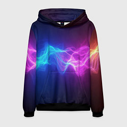 Мужская толстовка Звуковая волна неоновый узор