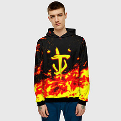 Толстовка-худи мужская Doom огненное лого, цвет: 3D-черный — фото 2