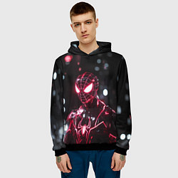 Толстовка-худи мужская Человек-паук в красно-черном костюме, цвет: 3D-черный — фото 2