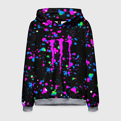 Толстовка-худи мужская Monster energy неоновые краски, цвет: 3D-меланж