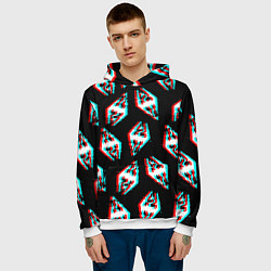 Толстовка-худи мужская Skyrim glitch logo patten, цвет: 3D-белый — фото 2
