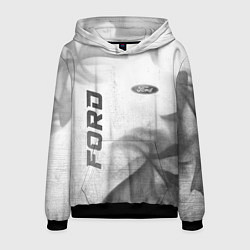 Толстовка-худи мужская Ford - white gradient вертикально, цвет: 3D-черный