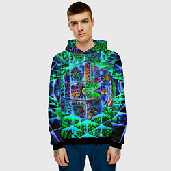 Толстовка-худи мужская Психоделика узор кислотный, цвет: 3D-черный — фото 2