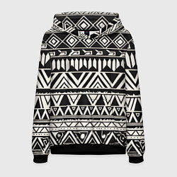 Мужская толстовка Черно белый орнамент в этническом стиле