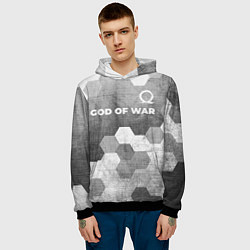 Толстовка-худи мужская God of War - grey gradient посередине, цвет: 3D-черный — фото 2