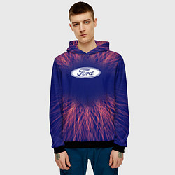 Толстовка-худи мужская Ford red energy, цвет: 3D-черный — фото 2