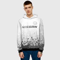 Толстовка-худи мужская Nissan - white gradient посередине, цвет: 3D-черный — фото 2