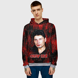 Толстовка-худи мужская Сектор газа фото Юрий Хой, цвет: 3D-меланж — фото 2
