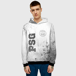 Толстовка-худи мужская PSG - white gradient вертикально, цвет: 3D-черный — фото 2
