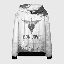 Мужская толстовка Bon Jovi - white gradient