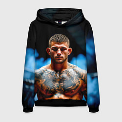 Толстовка-худи мужская Дастин Порье в дыму, цвет: 3D-черный