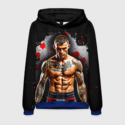 Толстовка-худи мужская Дастин Порье на черном, цвет: 3D-синий