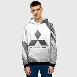 Толстовка-худи мужская Mitsubishi - white gradient, цвет: 3D-черный — фото 2