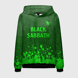 Мужская толстовка Black Sabbath - green gradient посередине