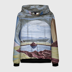 Толстовка-худи мужская Загадочная пещера, цвет: 3D-черный