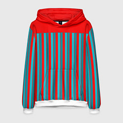 Мужская толстовка Красно синий комбинированный узор с полосами