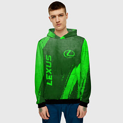 Толстовка-худи мужская Lexus - green gradient вертикально, цвет: 3D-черный — фото 2