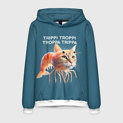 Мужская толстовка Trippi troppi troppa trippa - brainrot cat meme