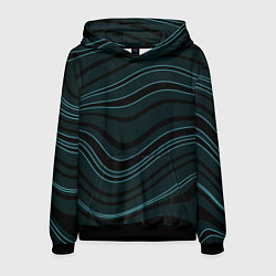 Мужская толстовка Тёмный синий волнистые полосы