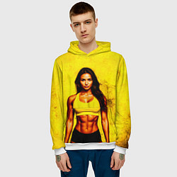 Толстовка-худи мужская Фитоняшка на желтом, цвет: 3D-белый — фото 2