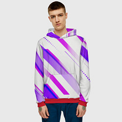Толстовка-худи мужская Color white pink, цвет: 3D-красный — фото 2