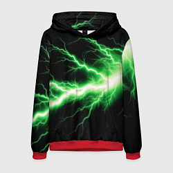 Толстовка-худи мужская Lightning green, цвет: 3D-красный