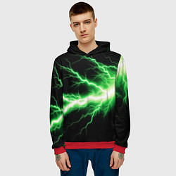 Толстовка-худи мужская Lightning green, цвет: 3D-красный — фото 2