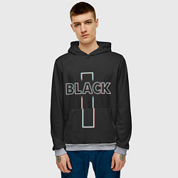 Толстовка-худи мужская Black - cross, цвет: 3D-меланж — фото 2