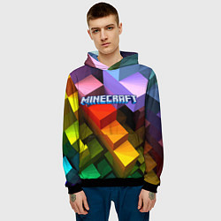 Толстовка-худи мужская Minecraft - pattern, цвет: 3D-черный — фото 2
